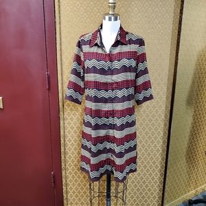 Hive & Honey Geometric striped Shirt Dress